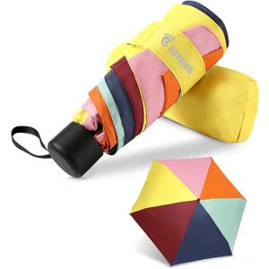 GAOYAING Compact Travel Umbrella with Case Sun&Rain Lightweight Small and Compact Suit for Pocket