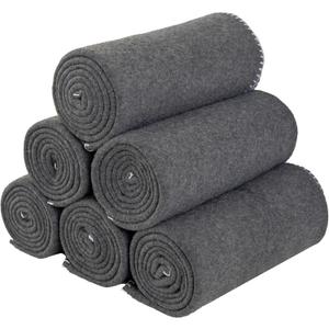 CAI TENG Fleece Blankets Bulk 6 Pack Throw Blanket 50 X 60 inch Lightweight Warm Soft Cozy Pet-Friendly Kids Blanket Solid for Sofa Bed Wedding Yard Dark Grey Melange