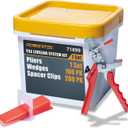 POWERTEC Tile Leveling System Kit with Plier, Wedges 100pk & 1/16" Tile Spacer Clips 200pk for Floor and Wall Installation (71899)