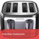 BLACK+DECKER 4-Slice Toaster, Extra Wide Slots, 7 Shade Settings, 1400 Watts, Frozen and Bagel Buttons, Toast Shade Selector, Extra Lift