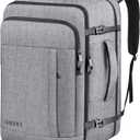 55L Carry On Backpack, Extra Large Travel Backpack for Men & Women, Expandable Big Capacity For Airplanes, Travel Gifts for Men Women, Fits 18.4 Inch Laptop, Luggage Suitcase Daypack Bag, Grey (3X-Large(22"x14"x10"))