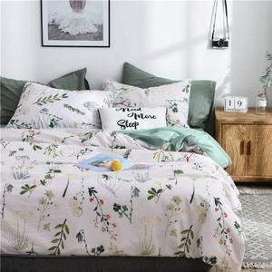 Floral Duvet Cover Twin 100% Soft Cotton 3 Pieces Twin Flower Bedding Set Eastern Garden Blossom Reversible Duvet Cover, with Zipper Closure, Breathable (No Comforter)  Twin(68"x90"), 716