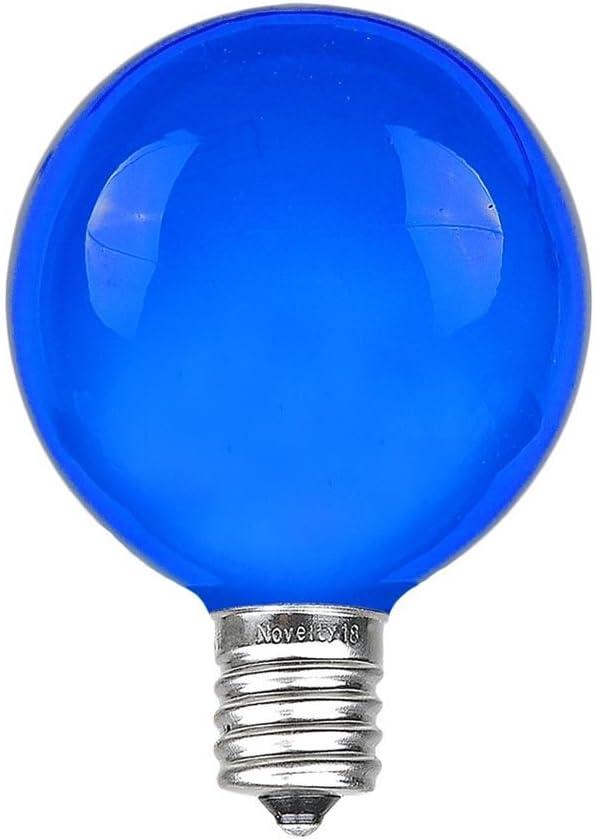 Novelty Lights 25 Pack G40 Blue Outdoor Globe Bulbs, Light Bulbs Glass Incandescent Bulbs with 3000 Hour Lifespan, Globe String Lights Replacement Bulbs