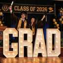 2026 Graduation Decorations - 4FT Large PRE-CUT GRAD Marquee Letters Kit - Mosaic Foam Board Sign - Class of 2026 Congrats Party Supplies for Kindergarten Preschool High School College