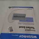 Toilet seat Elongated with Slow Close Hinges, Four Bumpers Never Loosen and Easily Remove, Two Sets of Parts, Plastic, White