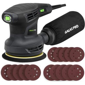 GALAX PRO 280W 13000OPM Max 6 Variable Speeds Orbital Sander with 15Pcs Sanding Discs, 5 electric Sander with Dust Collector for Sanding and Polishing