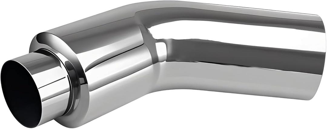 4 Inch Diesel Exhaust Elbow Tip 304 Stainless Steel Polished Exhaust Pipe Elbow 4Inlet to 6 Outlet 23" Overall Long Side Exit Exhaust Tip Compatible with Pickup Truck