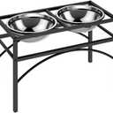 Dog Bowls Elevated,Stainless Steel Raised Dog Food Water Bowls (Large)