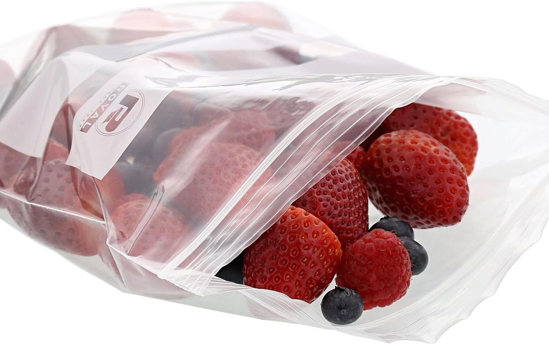 Royal Double Zipper Quart Bags, 7" x 8", Package of 500