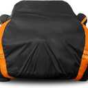 Avecrew SUV Car Cover Waterproof All Weather for Automobiles, Outdoor Full Exterior SUV Covers (Length: 193"-208") (Black-Orange)