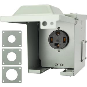 30Amp Power Outlet Box,125/250Volt NEMA 14-30R Receptacle Weatherproof Outdoor Electrical Panel, ETL Listed for Electric Vehicles, RV,Electric Dryers