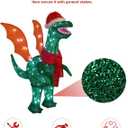 32 Inch Christmas Outdoor Decorations Lighted Dinosaur, Christmas Outdoor Decor with 150 LED, Plug in, Xmas Tyrannosaurus Decorations Lighted with Wing for Indoor Xmas Home Yard Lawn Decor