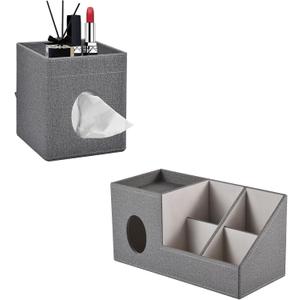 Tissues Organizer with Storage Tray,Plus Size Tissue Box Cover