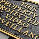 Private Property Video Surveillance Camera Sign - Solid Metal Cast, Embossed Statement Plaque,11.5"7.5" with 31.5" Stakes, Elegant Classic Design for Home Security, House, Garden and Yard