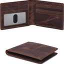 Oak Leathers Slim Leather Wallet for Men - RFID Blocking Slim Minimalist Front Pocket - Thin & Stylish with ID Window, Gift For Men (Mocha)
