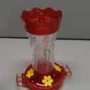 BOLITE Glass Hummingbird Feeders for Outdoors Hanging, Built-in Ant Moat, 4 Bee Guard Feeding Ports with Perches, Leak Proof, 15 Ounces, Stars Decor, Red, Gifts for Women Men, Gifts for Mom Dad