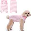 Coppthinktu Recovery Suit for Dogs After Surgery, Dog Onesie Surgery Recovery Suit for Female Spay, Soft Male Surgical Pajamas Bodysuits for Small Medium Puppy to Anti Licking Dog Cone Alternative S
