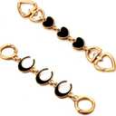 2Pcs Bag Extender Chain Heart Moon Purse Strap Extenders for Handbags Purse Extender Chain Gold Chain Purse Strap Replacement Black Purse Accessories Bag Charms for Handbags Purse Making Supplies