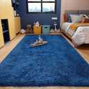 Ophanie Upgrade 4x6 Blue Rugs for Bedroom, Dark Blue Fluffy Shaggy Soft Carpet, Navy Indoor Floor Carpet for Kids Baby Boys Teen Dorm Room, Nursery,Home Decor Aesthetic