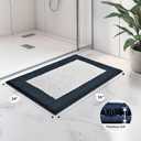 anllugs Bathroom Rugs 24" x 36", Non-Slip Extra Soft Absorbent Bath Rugs, Machine Washable Quick Dry Bath Mats for Bathroom Floor, Shower, Bathtub and Sink, Navy Blue & White