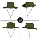 Sun Hats for Men Women Boonie Hat Foldable Fishing Hat UPF 50+ Bucket Hat for Fishing Hiking Garden Safari Beach (Green)