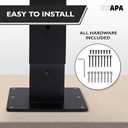 Ilyapa Black Mailbox Post Mount Base Plate Mounting Bracket - Works with Mailboxes - No Wood Required, Slides Over Bracket 43x4x4 - (8x8x7 in.)