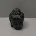 Tvoip 1PCS Ceramic Buddha Head Essential Oil Burner with Candle Spoon, Aromatherapy Wax Melt Burners Oil Diffuser Tealight Candle Holders Buddha Ornament for Yoga Spa Home Bedroom Decor Gift (Black)