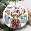 2 x Tiny Detalles Moose Ornaments for Christmas Tree 2025, Moose Gifts for Women Men, Xmas Gifts for Animal Lovers, Ceramic Ornament, Keepsake Ornaments Hanging Christmas Decorations