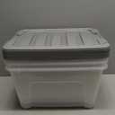 Amazon Basics Plastic Storage Containers with Secure Latching Lids, Stackable Organization Bins, 32 Quart, Set of 6, Clear/Grey