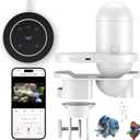 Pawfly WiFi Automatic Fish Feeder for Aquariums, Smart Auto Fish Food Dispenser with App Control 2.5 K HD Video & Timer, 230 mL Vacation Feeder for Powder Pellets & Small Pillars, USB Powered