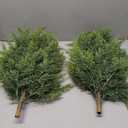 Set of 2 3FT Artificial Cedar Topiary Trees with Thickened Ground Spike, UV Resistant Faux Evergreen Bushes Fake Cypress Shrubs for Indoor Outdoor Front Porch Garden Decor