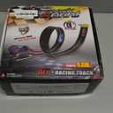 15 Ft Flexible Race Car Track (Daytona Blue) for Kids,Flex Track Starter Set Compatible with Hot Wheels and Diecast 1/64th Cars,Portable Racetrack Roll Up Race Track with 4 Racecars and Suction Cups