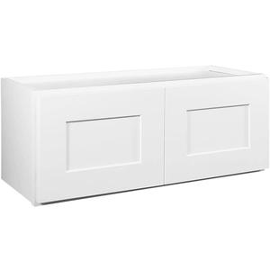 Design House Brookings Kitchen Bridge Cabinet, Soft-Close Doors, Shaker Style, Solid Wood Face & Door Frame, Finished Interior, Easy-To-Assemble, White, 30.0 in. W x 12.0 in. H x 12.0 in. D, 561621