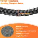 Protalwell Wood Stove Gasket (1/4" x 72" Rope), Wood Stove Door Gasket, Grey Color Fiberglass Gasket, Wood Stove Door Seal, 1/4 in High Temperature Resistant Wood Stove Gasket Rope