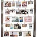 J JACKCUBE DESIGN Photo Wall Display Picture Collage Frame Board for Multi Photo Display Wall Decor with 35 Clips Rustic Wood - MK562B, 
35"L x 24"W