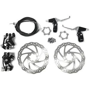 Star-Art Front and Back Disc Brake Kit - Aluminum Alloy Calipers, 2 Pcs Stainless Steel 160 mm Rotors & Cable & Brake Lever & 12 Bolts, Freewheel Threaded Hubs Hole Distance of 48mm