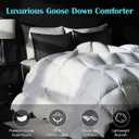 Goose Feather Down Fiber Comforter Queen Size, 100% Cotton Cover Ultra Soft Fluffy Duvet Insert Queen, All Season Luxurious Hotel Bedding Comforter, White 90"x90"