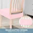 Smiry Stretch Jacquard Seat Covers for Dining Room Chairs Set of 4, Removable Washable Chair Seat Protector Slipcovers, No Rear Covers, Blush Pink