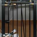 Babelio Baby Gate for Doorways and Stairs, 26-31" Pet Gate with Wide Walk Thru Door and Lock Indicator, No Drill Pressure Mounted Safety Gate with Double Lock and Self-Closing, Black