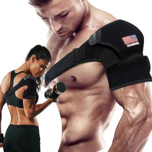 Adjustable Shoulder Brace for Rotator Cuff Tear & Post-Surgery Recovery - Arm Sling with Ice Pack Pocket, Breathable Compression Sleeve for Sports Injury, Arthritis, Men & Women (Black, Large)