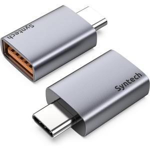 Syntech USB C to USB Adapter (2 Pack), 10Gbps USB3.2 Gen 2 Fit Side by Side, Type C Male to A 3.2 Female Adapter Compatible with iPhone 17e 17 Pro Max/iPad/iMac/MacBook Pro & Thunderbolt 4/3 Devices