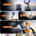 2026 Upgraded 360Rotation Nano Gel Suction Phone Holder, Foldable Metal Vacuum Magnetic Phone Holder [119+LBS Max Suction] Tesla model Y/3 MagSafe car Phone Mount for iPhone 17 16 Pro Max S26 Ultra