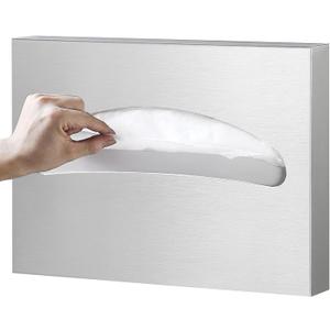 Toilet Seat Cover Dispenser Wall Mounted SUS 304 Stainless Steel Brushed (Silver)