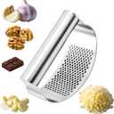 316 Stainless Steel Garlic Press Rocker, Ergonomic Garlic Crusher with Handle, Heavy Duty Dishwasher Safe Garlic Mincer, Rust Proof Kitchen Tool for Ginger, Herbs
