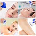 3 Size Facial Cupping Therapy Set Glass, Eye Face Vacuum Massage Anti Cellulite Cup - Silicone Cupping Massage Therapy, for Beauty Body Cup Fascia Massager(Softcover-Blue)