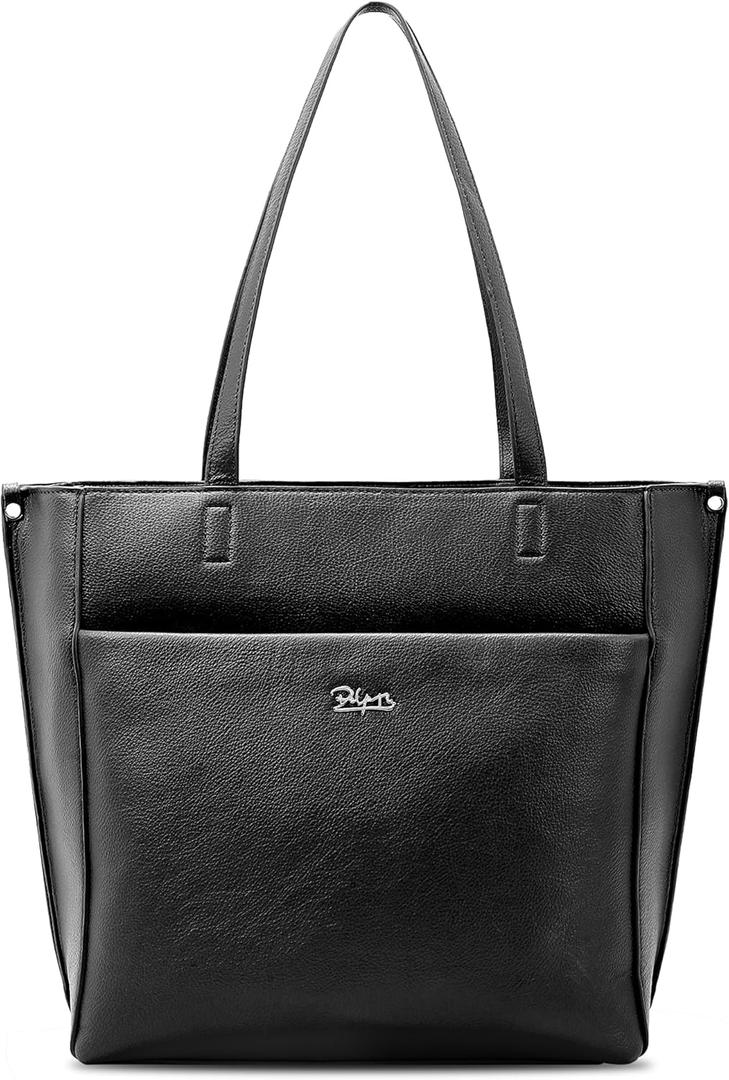BOYATU Designer Tote Bag for Women: Vegan Leather Shoulder Handbag with 15.6" Zipper Compartment for Elegant Work Travel