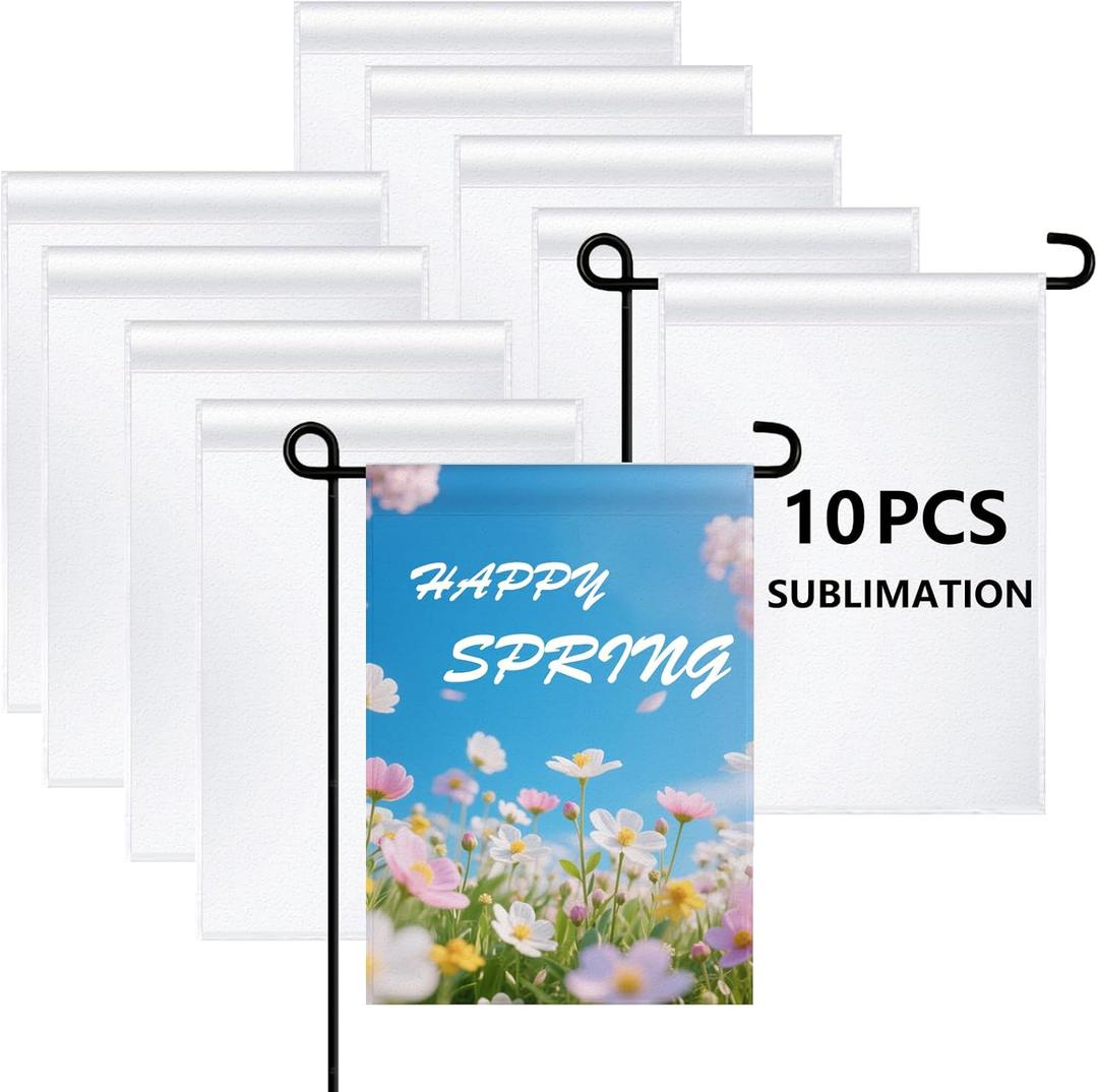10 PCS sublimation garden flags blank christmas easter garden flag 18×12 Inch Polyester Banners Flag for Outdoor Courtyard Decoration