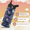 Axolotl Gifts, 16 oz Water Bottle with Straw Lid, Stainless Steel Insulated Tumbler, Cute Animals Water Bottle, Axolotl Cup Gifts for Birthday Christmas (1pc)