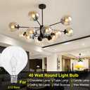 40 Watt E12 Candelabra Base Round Bulbs,G50 Light Bulbs for Full Size Scentsy Warmer,Chandelier,Decorative Vanity Lights,Ceiling Fans Lights,120V Dimmable Globe G16 1/2 Bulb,2700K Warm White,6 Pack