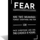 Fear Definition Motivational Canvas Wall Art 18x24 Inch,Inspiring Positive Saying Poster, Black White Inspirational Quote Picture Print For Office Gym Bedroom Home Decor, Ready To Hang Framed